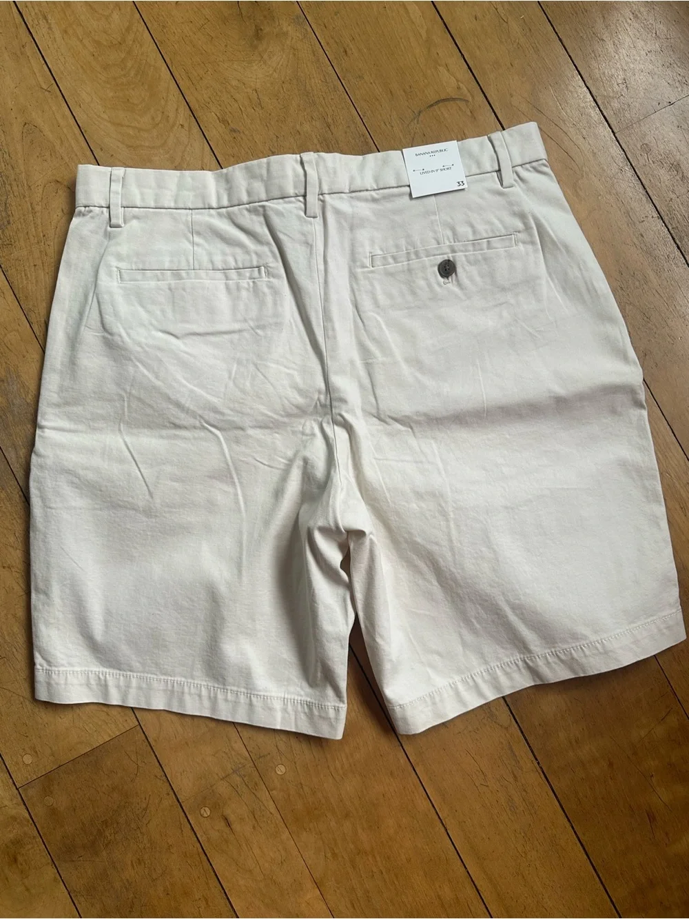 Banana Republic White - Cream Flat-Front Men's Shorts